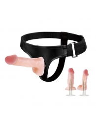 Женский страпон с двумя сменными насадками - 10,5 и 10 см. - Baile - купить с доставкой во Владикавказе