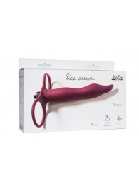 Бордовая вибронасадка для двойного проникновения Flirtini - 15,9 см. - Lola Games - купить с доставкой во Владикавказе