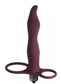 Бордовая вибронасадка для двойного проникновения Flirtini - 15,9 см. - Lola Games - купить с доставкой во Владикавказе