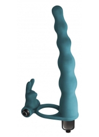 Зеленая вибронасадка для двойного проникновения Jungle Bunny - 17 см. - Lola Games - купить с доставкой во Владикавказе