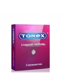Презервативы Torex  Сладкая любовь  с ароматом клубники - 3 шт. - Torex - купить с доставкой во Владикавказе