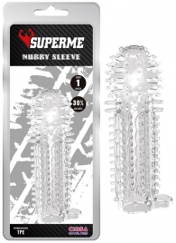 Закрытая прозрачная насадка на пенис с шипиками Nubby Sleeve - 14,5 см. - Chisa - во Владикавказе купить с доставкой