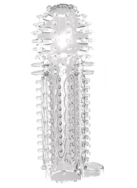 Закрытая прозрачная насадка на пенис с шипиками Nubby Sleeve - 14,5 см. - Chisa - во Владикавказе купить с доставкой