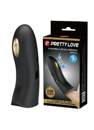 Черная вибронасадка на палец с электростимуляцией Marico - Baile - купить с доставкой во Владикавказе