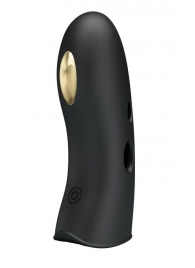 Черная вибронасадка на палец с электростимуляцией Marico - Baile - купить с доставкой во Владикавказе