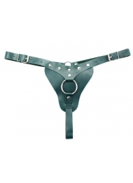 Изумрудные трусики с кольцом для страпона Ladys Arsenal - БДСМ Арсенал - купить с доставкой во Владикавказе