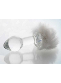 Стеклянная анальная втулка с хвостиком - 9,5 см. - Sexus - купить с доставкой во Владикавказе