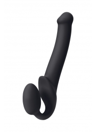 Черный безремневой страпон Silicone Bendable Strap-On M - Strap-on-me - купить с доставкой во Владикавказе