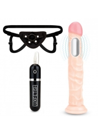 Регулируемые трусики с вибрирующей насадкой - 21 см. - Lux Fetish - купить с доставкой во Владикавказе