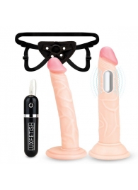 Регулируемые трусики с 2 насадками - 16 и 15 см. - Lux Fetish - купить с доставкой во Владикавказе