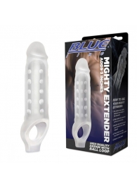 Прозрачная текстурированная насадка Mighty Extender - 13 см. - BlueLine - во Владикавказе купить с доставкой
