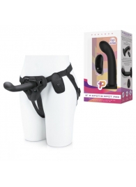 Черный вибрострапон с загнутой головкой Pegasus с пультом ДУ - 15 см. - Pegasus - купить с доставкой во Владикавказе