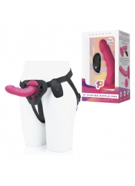 Розовый ребристый вибрострапон Pegasus - 14 см. - Pegasus - купить с доставкой во Владикавказе