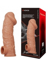 Телесная насадка на фаллос с отверстием для мошонки EXTREME SLEEVE - 17,6 см. - KOKOS - во Владикавказе купить с доставкой