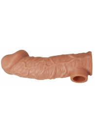Телесная насадка на фаллос с отверстием для мошонки EXTREME SLEEVE - 17,6 см. - KOKOS - во Владикавказе купить с доставкой