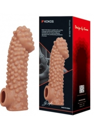 Телесная насадка на фаллос с отверстием для мошонки - 15,6 см. - KOKOS - во Владикавказе купить с доставкой
