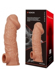 Телесная насадка на фаллос с фиксацией мошонки EXTREME SLEEVE - 15,6 см. - KOKOS - во Владикавказе купить с доставкой