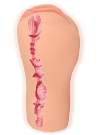 Телесный вибромастурбатор-вагина с рельефом EMILY AUTO - KOKOS - во Владикавказе купить с доставкой