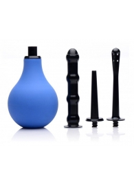 Анальный душ с 3 насадками Premium One-way Valve Anal Douche Set - XR Brands - купить с доставкой во Владикавказе