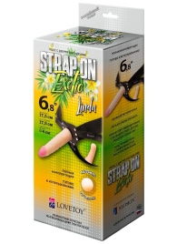 Пояс-трусики с 2 насадками Exotic-Linda - 17,5 см. - LOVETOY (А-Полимер) - купить с доставкой во Владикавказе