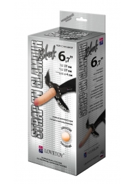 Пояс-трусики с насадкой Glamour - 17 см. - LOVETOY (А-Полимер) - купить с доставкой во Владикавказе