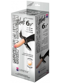 Пояс-трусики с насадкой Glamour - 17 см. - LOVETOY (А-Полимер) - купить с доставкой во Владикавказе