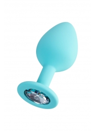 Мятная анальная втулка Brilliant с прозрачным кристаллом - 8 см. - ToyFa - купить с доставкой во Владикавказе