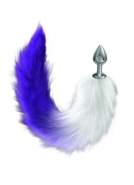 Серебристая анальная пробка с фиолетовым хвостом Galaxy - Lola Games - купить с доставкой во Владикавказе