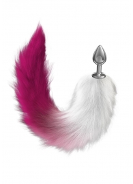 Серебристая анальная пробка с розовым хвостом Starlit - Lola Games - купить с доставкой во Владикавказе