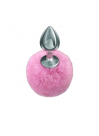 Серебристая анальная пробка с розовым пушистым хвостиком Twinkle - Lola Games - купить с доставкой во Владикавказе