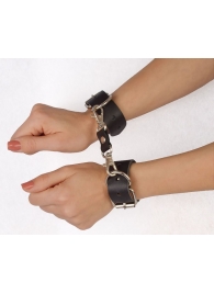 Чёрные наручники  Новичок  на карабинах - Sitabella - купить с доставкой во Владикавказе
