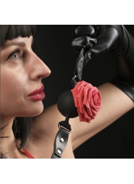 Черный кляп-шар с розой - Sitabella - купить с доставкой во Владикавказе