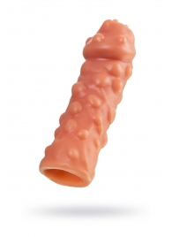 Телесная, покрытая пузырьками насадка на член - 16,5 см. - KOKOS - во Владикавказе купить с доставкой
