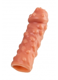 Телесная, покрытая пузырьками насадка на член - 16,5 см. - KOKOS - во Владикавказе купить с доставкой