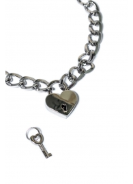 Серебристый ошейник Embrace с ключиком - Lola Games - купить с доставкой во Владикавказе