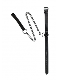 Черный ошейник Sin с поводком - Lola Games - купить с доставкой во Владикавказе