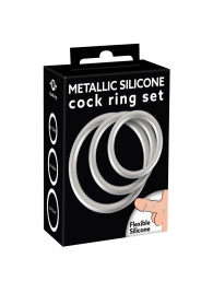 Набор из 3 эрекционных колец под металл Metallic Silicone Cock Ring Set - Orion - во Владикавказе купить с доставкой