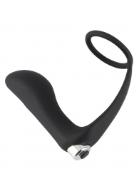 Черное эрекционное кольцо с анальной вибропробкой Vibrating Ring   Plug - Orion - во Владикавказе купить с доставкой