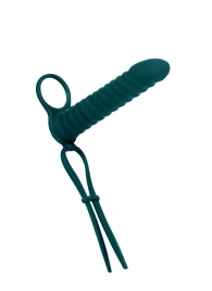 Зеленая вибронасадка для двойного проникновения Rori - 17 см. - Lola Games - купить с доставкой во Владикавказе