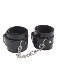 Черные оковы на ноги Obey Me Leather Ankle Cuffs - Chisa - купить с доставкой во Владикавказе