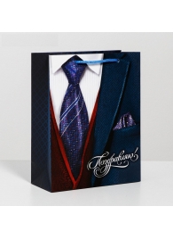 Малый бумажный пакет «Поздравляю!» - 18 х 23 см. - Сима-Ленд - купить с доставкой во Владикавказе