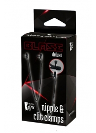 Черные зажимы на соски и клитор на цепочке DELUXE NIPPLE   CLIT CLAMPS - Dream Toys - купить с доставкой во Владикавказе