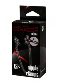 Черные зажимы на соски на цепочке BLAZE DELUXE NIPPLE CLAMPS - Dream Toys - купить с доставкой во Владикавказе