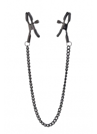 Черные зажимы на соски на цепочке BLAZE DELUXE NIPPLE CLAMPS - Dream Toys - купить с доставкой во Владикавказе