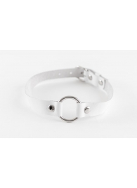 Белый чокер из натуральной кожи - БДСМ Арсенал - купить с доставкой во Владикавказе