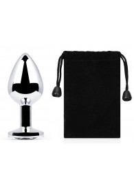 Серебристая анальная пробка с прозрачным стразом - 7,2 см. - Anal Jewelry Plug - купить с доставкой во Владикавказе