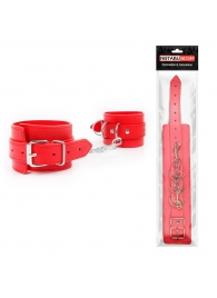 Красные оковы на регулируемых пряжках с карабином - Notabu - купить с доставкой во Владикавказе