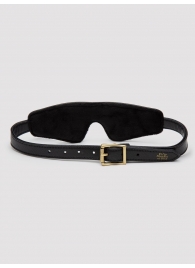 Черная плотная маска на глаза Bound to You Faux Leather Blindfold - Fifty Shades of Grey - купить с доставкой во Владикавказе