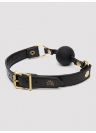 Черный кляп-шар Bound to You Faux Leather Ball Gag - Fifty Shades of Grey - купить с доставкой во Владикавказе