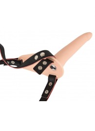 Телесный поясной страпон с вибрацией Vibrating Strap-On - 15,7 см. - Orion - купить с доставкой во Владикавказе